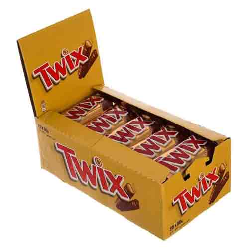 Twix Chocolates 50 grams, pack of 25, Bars